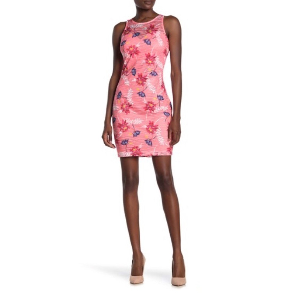 NWT! GUESS 🌸 Floral Stripe Sleeveless Dress